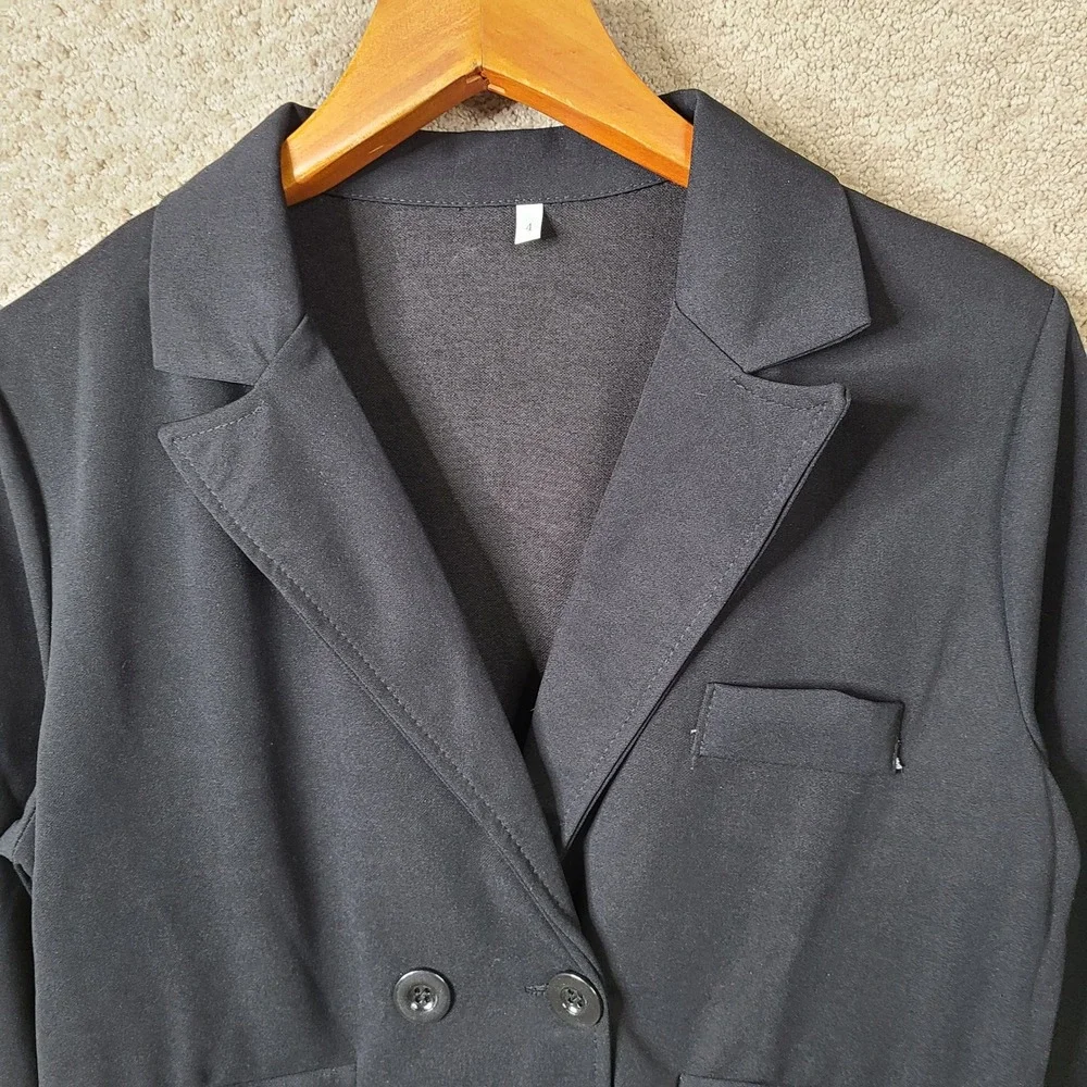 Womens‎ Blazer Jacket Womens 4 Black Double Breasted Lightweight Casual Formal
